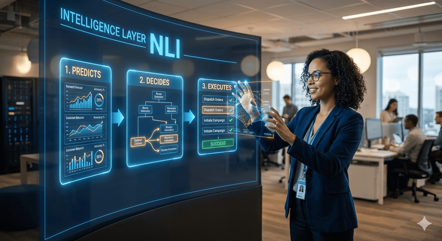 Intelligence Layer — predicts, decides, executes